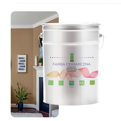 PINTURA CERÁMICA PARA PAREDES, LAVABLE, MARRÓN CLARO, 10 L, FABRICANTE (1/5)