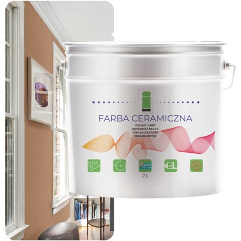 PINTURA CERÁMICA PARA PAREDES, LAVABLE, VERDE DELICADO, 2 L, RESISTENTE A LAS MANCHAS (1/5)