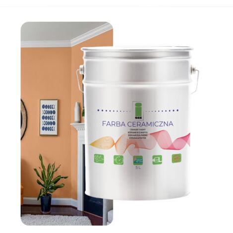 PINTURA CERÁMICA PARA PAREDES BEIGE, LAVABLE, EN POLVO, OSCURA, 5 L, RESISTENTE A LAS MANCHAS (1/5)