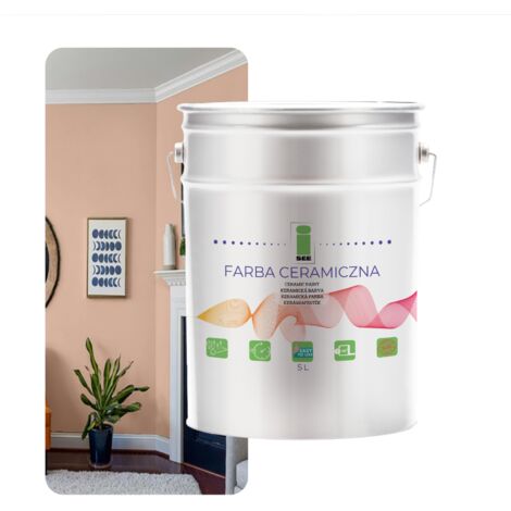 PINTURA CERÁMICA PARA PAREDES, LAVABLE, BEIGE CLARO, 5 L, RESISTENTE A LAS MANCHAS (1/5)