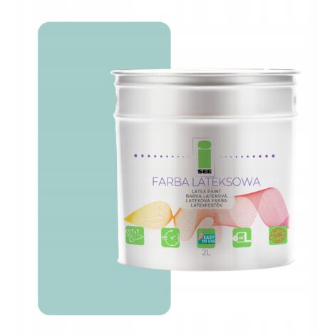 Pintura de látex para paredes interiores verde pastel 2L Polonia (1/5)