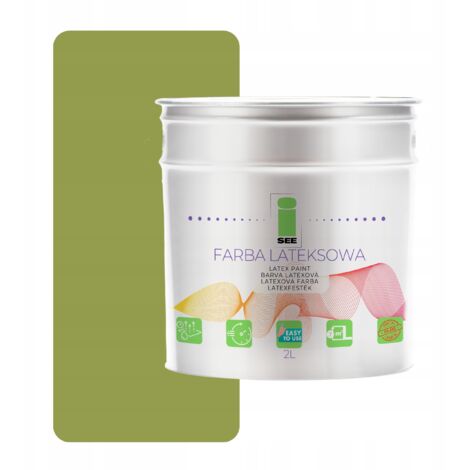 Pintura de látex verde para paredes interiores, verde musgo, 2 litros, Polonia (1/5)