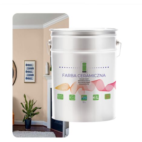 PINTURA CERÁMICA PARA PAREDES LAVABLE BEIGE PASTEL CLARO 5L RESISTENTE A LAS MANCHAS (1/5)