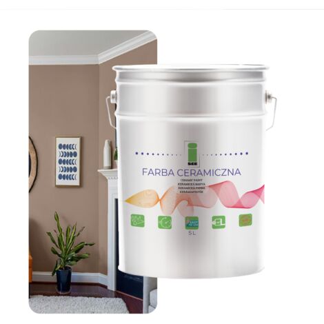 Pintura cerámica lavable para paredes, color marrón claro café con leche, 5 litros