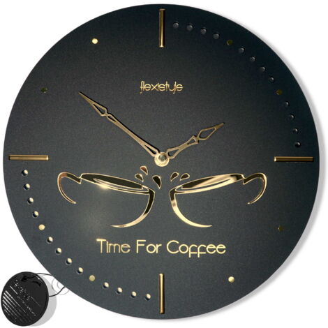 Reloj de cocina redondo y silencioso 3D Golden Cups (1/5)