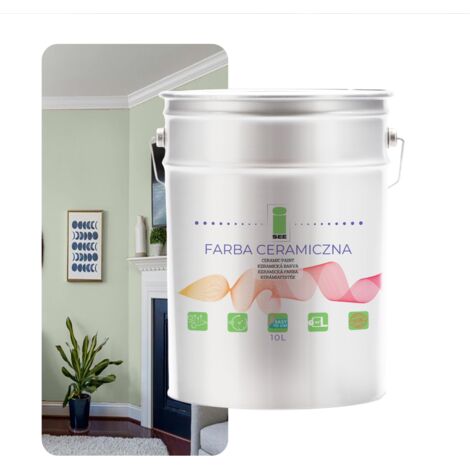 PINTURA CERÁMICA PARA PARED LAVABLE VERDE PASTEL 10L RESISTENTE A LAS MANCHAS (1/5)
