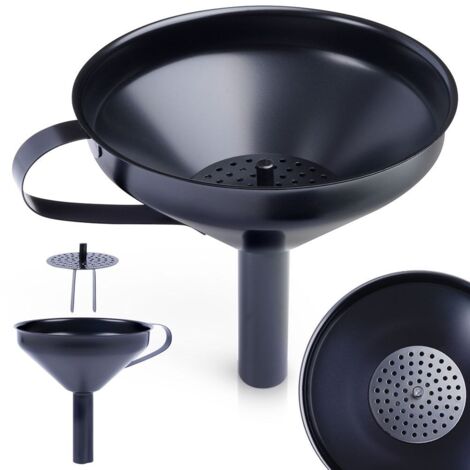 EMBUDO DE COCINA DE ACERO PARA FRASCOS Y BOTELLAS + COLADOR (1/5)