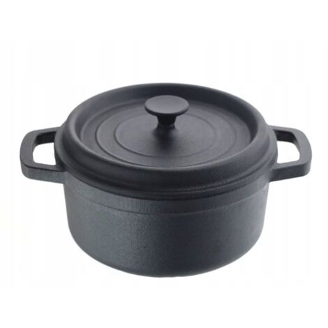 OLLA DE HIERRO FUNDIDO NEGRO MACIZO CON TAPA 1,75 L (1/3)
