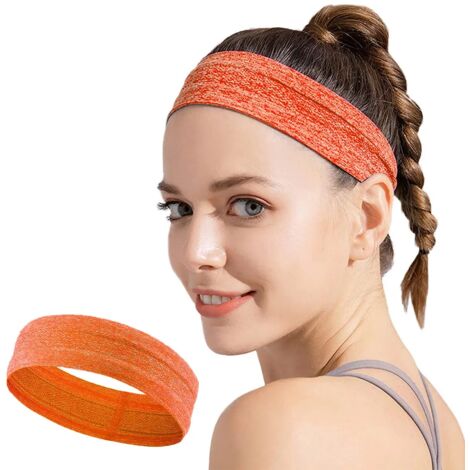 Cinta deportiva para la cabeza para correr y hacer ejercicio, color naranja. (1/5)