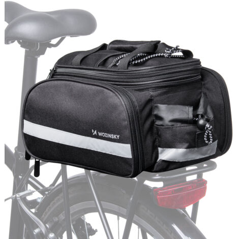 Bolsa para portaequipajes de bicicleta con bolsillos y correa para el hombro 27L negra (1/5)