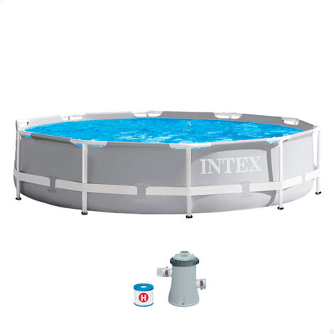 Intex – Piscina tubular redonda 3,05 m – Altura 76 cm – Liner de PVC triple espesor – Estructura de acero pintado con epoxi (1/10)