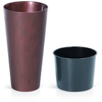 Maceta TUBUS SLIM CORTEN 15,5L., dimensiones (mm) 250x250x476, color Cobre