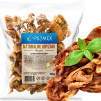 Deliciosas tiras de cerdo deshidratadas Petmex, masticables naturales para perros, 500 g.