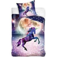Ropa de cama de algodón 140X200 Unicornio Luna Estrellas