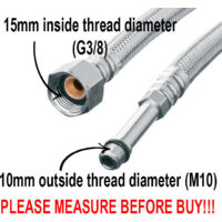 Manguera trenzada de acero flexible 3/8”xM10, longitud 50 cm