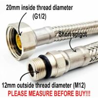 Manguera flexible de acero trenzado M12x1/2" longitud 100 cm