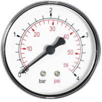 Manómetro de 2,5 bar, esfera de 63 mm, entrada trasera de 1/4"