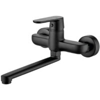 Grifo para lavabo/fregadero de pared Dima, negro