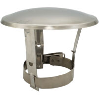 Techo protector para tubo de chimenea de 100-130 mm, fabricado en acero inoxidable