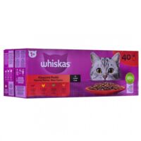 Comida h煤meda para gatos WHISKAS Adult Classic Meals con salsa en sobres 80x85g