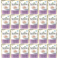 SCHESIR Comida h煤meda individual de at煤n, pollo y jam贸n, bolsa de 24 x 50 g