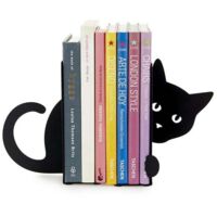 Sujetalibros de metal negro Animales Gato