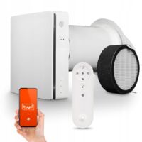 Recuperador de calor de pared Tuya WiFi con control remoto, filtro, ventilador de 60 m³/h y 3 velocidades