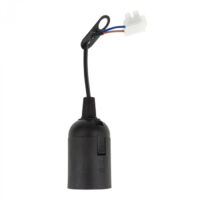 Portalámparas de obra con cable y conector, negro, 1xE27 60W Ecolight