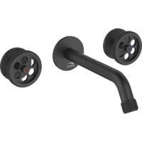 Grifo de lavabo empotrado negro con tapón MURO