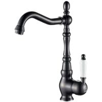 Grifo de lavabo de pie negro EVORA BAE765D