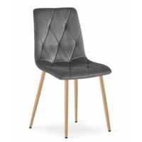 Silla LIBRA - terciopelo gris oscuro / patas color madera x 1