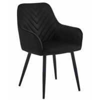 Silla NANA - terciopelo negro / patas negras x 1
