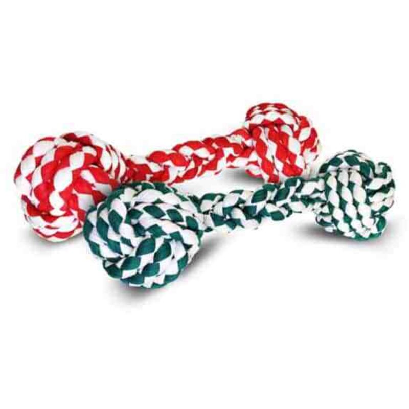 Hilton interaktives Hundespielzeug aus Seil mit 2 Knoten, 20 cm