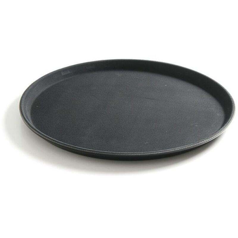 Cambro Treadlite Rundes Rutschfestes Fiberglas Tablett Schwarz 35,5 Cm