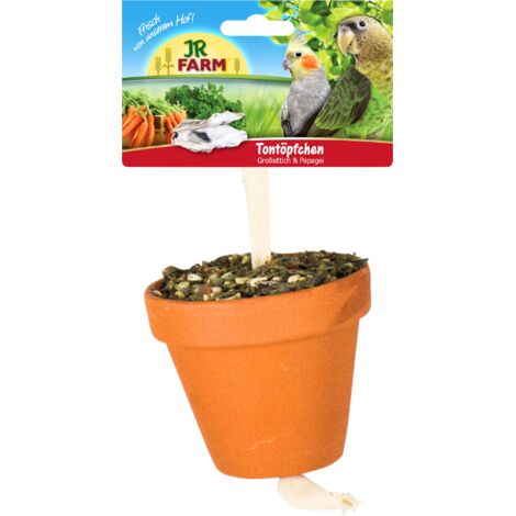 JR FARM Birds Tontöpfchen 260 G – Kräuter, Gemüse & Saaten Für Großsittiche & Papageien – Natur Pur Aus Bayern JR FARM Vogelfutter