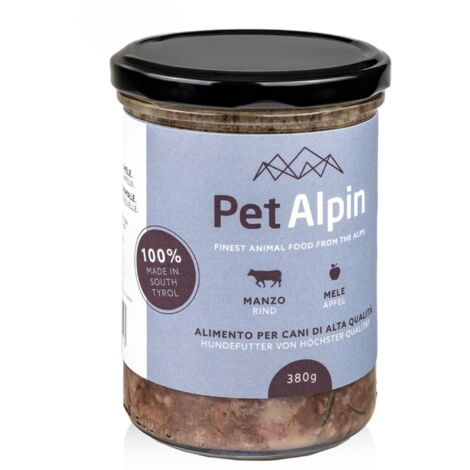 Pet Alpin: Rindfleisch und Äpfel in jedem Bissen – Natürliches Hundefutter 380 g (1/2)