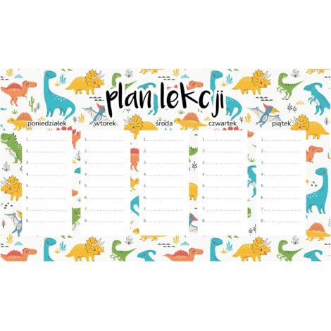 Magnetischer Unterrichtsplan für Kinder, lächelnde Dinosaurier, 30 x 17,5 cm