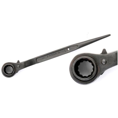2er Pack Sechskant-Gerüst-Schnellschlüssel 19mm/22mm – Doppelseitiger Ratschenschlüssel Aus Geschwärztem Stahl