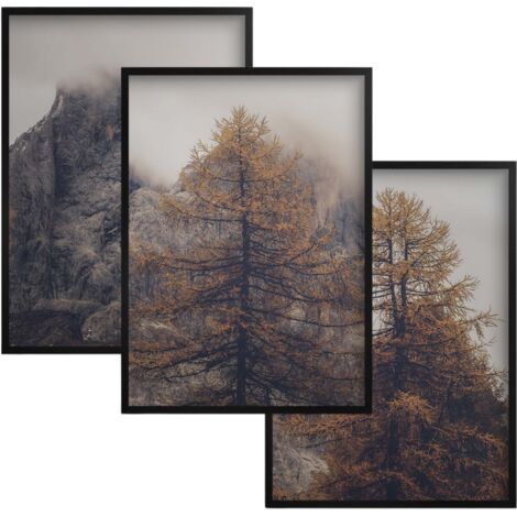 Poster- und Wandbild-Set Berge und Bäume für das Wohnzimmer