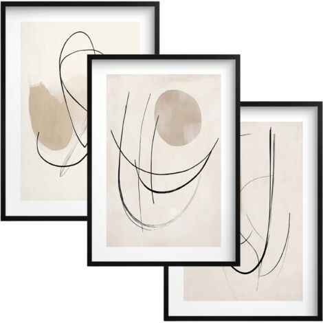 Wandkunst Poster in einem schwarzen Rahmen Abstraktes Schlafzimmerset
