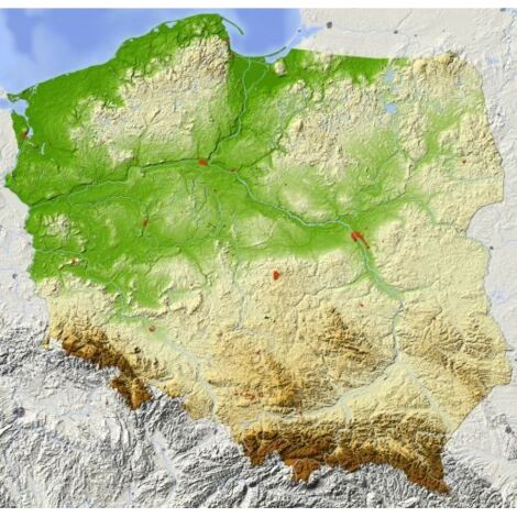 Magnetische selbstklebende Tafelkarte von Polen mit Reisemagneten