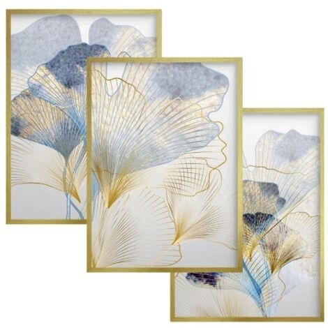 Elegante Poster Goldrahmen Glamour Wandbilder für Wohnzimmer Schlafzimmer