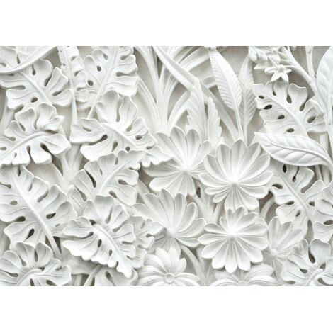 Magnetmatte für Heizkörperverkleidung, weiße Blätter, 60x100cm