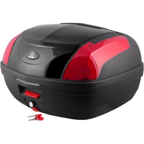 Moretti MR-889 Koffer, 46 l, glänzend schwarz, reflektierend rot