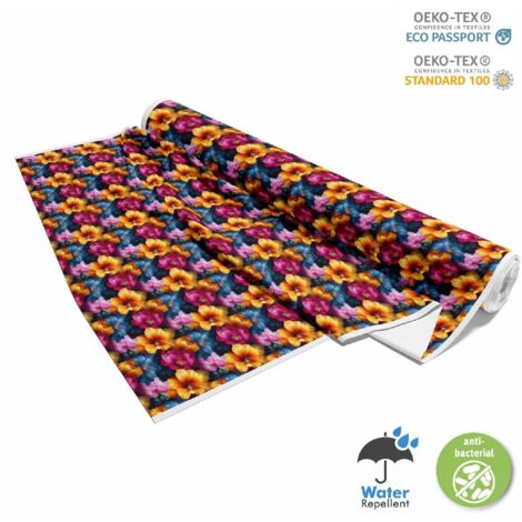 OUTDOOR DEKOSTOFFE OXFORD - Motiv Bunte Blumen DX18081 (1/5)