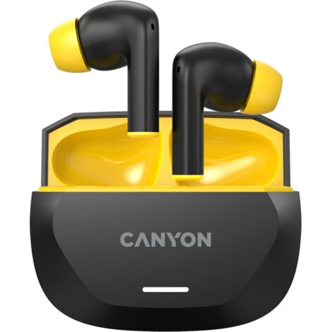 CANYON Kopfhörer HEXAGON 7 TWS ANC+ENC Qi Schwarz - Gelb (1/4)