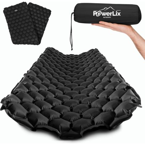 POWERLIX Ultraleichte Campingmatratze, 198 cm x 58 cm, Schwarz