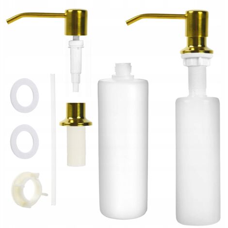 Flüssigseifenspender für die Arbeitsplatte, goldfarben, für Küchenspüle, 350 ml