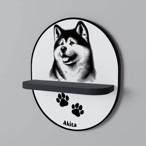 AKITA DOG Ovales Regal Schwarz (1/5)