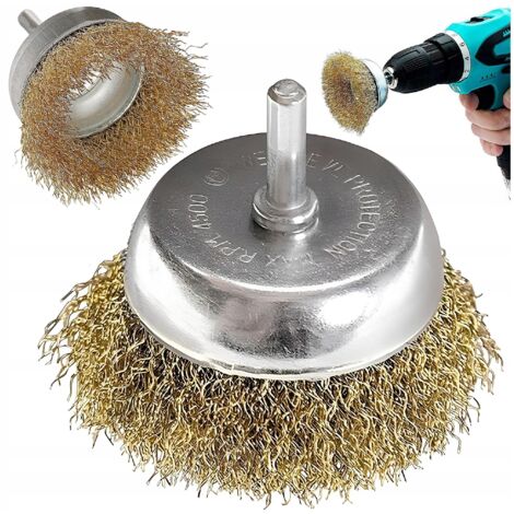 Produktbild von SOLUSTRE Drahtbürste 4-lagig 25 Mm Für Bohrmaschine – Rostentferner, Metall-Schleifbürste, Stahlbürste